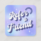 レトロブルーパープルロゴフレンド参照美しいサロン 紹介カード (正面)