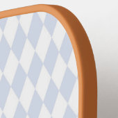 レトロブルーピンクダイヤモンド形状パターン ピックルボールラケット (左詳細)