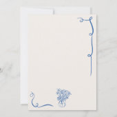 レトロブルーフランスのハンドドロー図解入りの、写真付きのドスウィート16 招待状 (裏面)