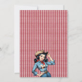 レトロブルーブラウンカクテル女性のカーボーイブライダルシャワー 招待状 (裏面)