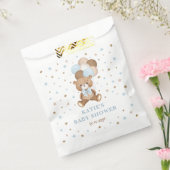 レトロブルーブラウンテディベアバルーン男の赤ちゃん フェイバーバッグ (封をした状態)