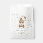 レトロブルーブラウンテディベアバルーン男の赤ちゃん フェイバーバッグ (正面)