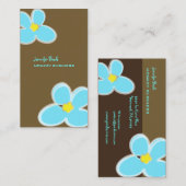 レトロブループラメリア/DIY背景色 名刺 (正面/裏面)