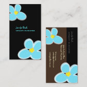 レトロブループルメリア/DIY背景色 名刺 (正面/裏面)