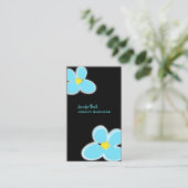 レトロブループルメリア/DIY背景色 名刺 (スタンド正面)