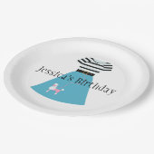 レトロブループードルスカート ペーパープレート (アングル)