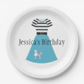 レトロブループードルスカート ペーパープレート (正面)