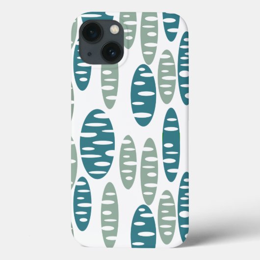レトロブルーホーリーオーバルズ Case-Mate iPhoneケース (裏面)