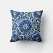 レトロブルーポピー明朝中国 クッション (裏面)