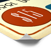 レトロブルーマッスルカーウォッシュ資金集めポスター ポスター (角)