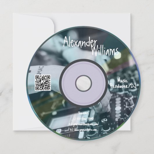 レトロブルーミュージックプロデューサーCD DJ名刺 招待状 (正面)