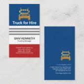 レトロブルーレッドボックストラック物流輸送 名刺 (正面/裏面)
