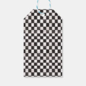 レトロブルーレースカーファーストワンボーイ誕生日の好意 ギフトタグ (裏面)