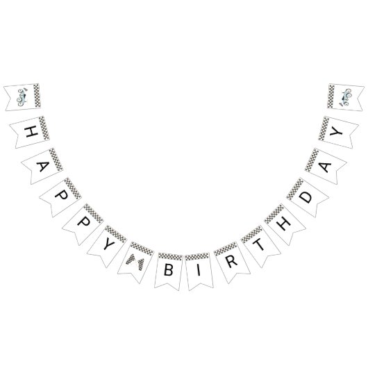 レトロブルーレースカー乗り上げバンティングフラグ バンティングフラッグ (全)