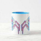 レトロブルーロボットスパイダーウォーカーイラストレーション マグカップ (中央)