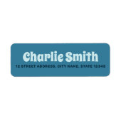 レトロブルー差出人住所 ラベル (正面)