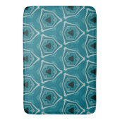 レトロブルー抽象芸術モダンプリント バスマット (正面縦)