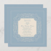 レトロブルー招待状 招待状 (正面/裏面)