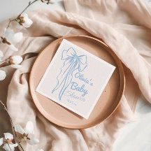 レトロブルー書ハンドボー描男の赤ちゃんシャワー