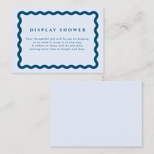 レトロブルー波枠赤ちゃんシャワー表示シャワー エンクロージャーカード (正面/裏面)