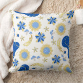 レトロブルー装飾用クッション クッション (ブランケット)