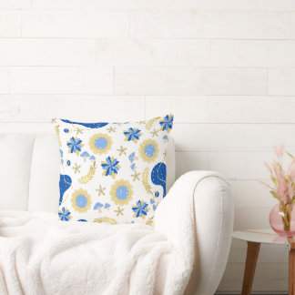 レトロブルー装飾用クッション クッション