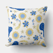 レトロブルー装飾用クッション クッション (正面)