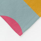 レトロブルー黄色のピンクの円パターン フリースブランケット (角)