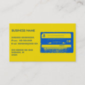 レトロブルー&イエローカセットテープ 名刺 (正面)