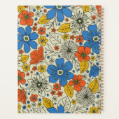 レトロブルー、イエロー&オレンジフローラ プランナー手帳 (裏面)