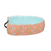 レトロブルー&グリーンつる植物オンオレンジフローラルパターン アスレチックヘッドバンド (左)