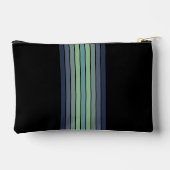 レトロブルー&グリーンサーフボードストライプの アクセサリーポーチ (裏面)