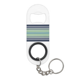 レトロブルー&グリーンサーフボードストライプの キーホルダー栓抜き