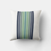 レトロブルー&グリーンサーフボードストライプの クッション (裏面)