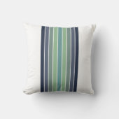 レトロブルー&グリーンサーフボードストライプの クッション (正面)