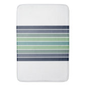 レトロブルー&グリーンサーフボードストライプの バスマット (正面縦)