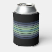レトロブルー&グリーンサーフボードストライプの 缶クーラー (缶裏面)