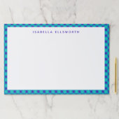 レトロブルー&パープルギンガムプレイパーソナライズされたド  ペーパーパッド (インサイチュ)