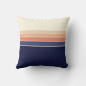 レトロブルー&ピーチストライプのピロー クッション (裏面)