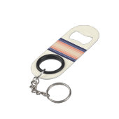 レトロブルー&ピーチ「サーフボード」 ストライプの キーホルダー栓抜き (裏面アングル)