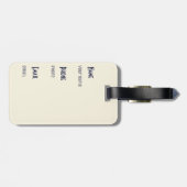 レトロブルー&ピーチ「サーフボード」 ストライプの ラゲッジタグ (裏面横)