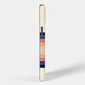 レトロブルー&ピーチ「サーフボード」 ストライプの Case-Mate iPhoneケース (裏面 / 右)