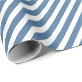 レトロブルー&ホワイトストライプのラッピング紙 ラッピングペーパー (ロールコーナー)