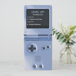 レトロブルーII ハンドヘルドゲーム機 ウェディングインビテーション 招待状