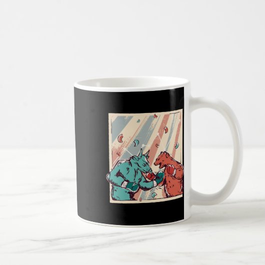 レトロブルvsベアボクシング愛好家 コーヒーマグカップ (右)