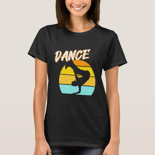 レトロブレイクダンス踊り Tシャツ (正面)