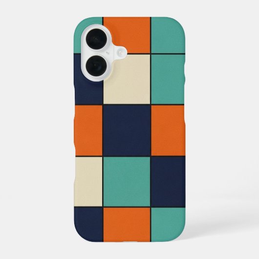 レトロブロックグリッド iPhone 16ケース (裏面)