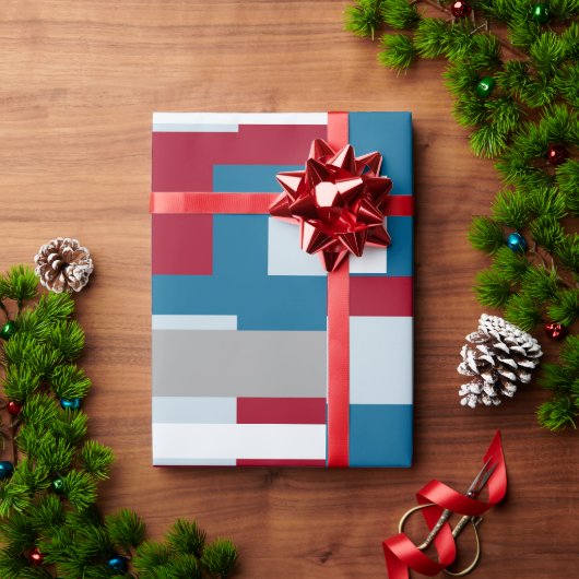 レトロブロックデザイン4 ラッピングペーパー (クリスマスギフト)