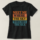 レトロブロック「空が海に触れる」夏休み Tシャツ (デザイン正面)