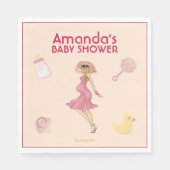 レトロブロンド母ベビーシャワーパーティー スタンダードランチョンナプキン (正面)